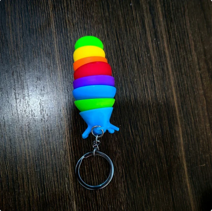 Mini Fidget Squeezy Slug Keychain