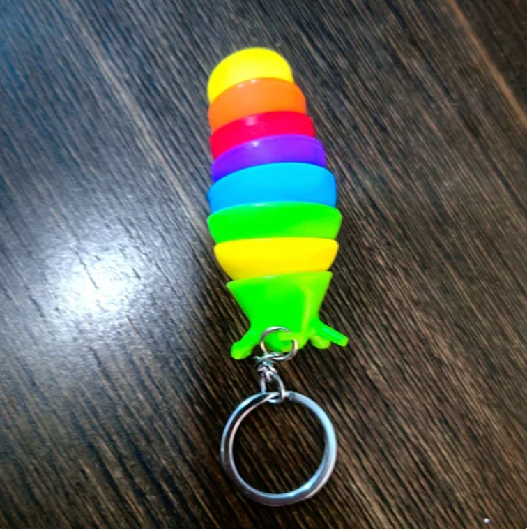 Mini Fidget Squeezy Slug Keychain