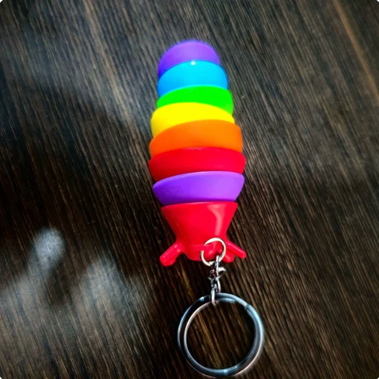 Mini Fidget Squeezy Slug Keychain